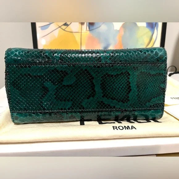 FENDI Peekaboo Mini Green python bag - Picture 9 of 16